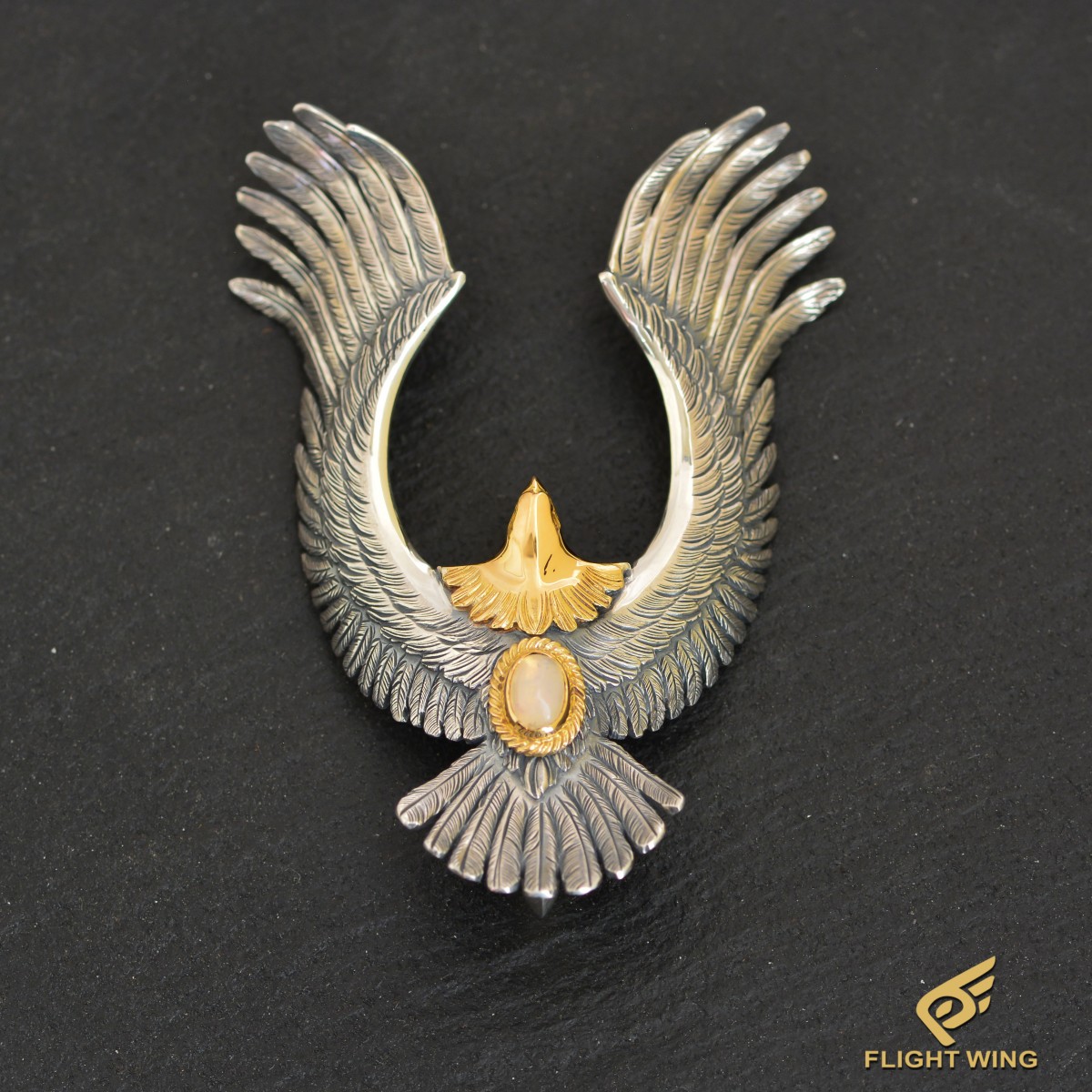 新品】※一点のみ特別価格K18 Head Eagle Nadja 金枠金縄Opal / Horizon